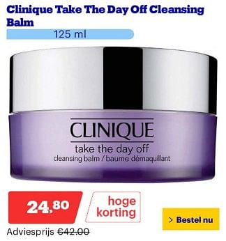 Promoties Clinique take the day off cleansing balm - CLINIQUE - Geldig van 25/03/2024 tot 31/03/2024 bij Bol.com