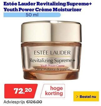 Promoties Estée lauder revitalizing supreme+ youth power crème moisturizer - Estee Lauder - Geldig van 25/03/2024 tot 31/03/2024 bij Bol.com