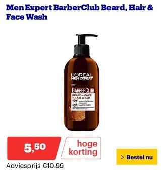 Promotions Men expert barberclub beard hair + face wash - L'Oreal Paris - Valide de 25/03/2024 à 31/03/2024 chez Bol.com