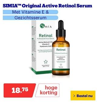 Promotions Simia original active retinol serum - Simia - Valide de 25/03/2024 à 31/03/2024 chez Bol.com