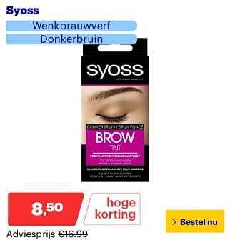 Promotions Syoss wenkbrauwverf - Syoss - Valide de 25/03/2024 à 31/03/2024 chez Bol.com