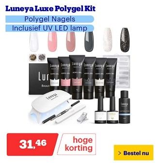 Promotions Luneya luxe polygel kit - Luneya biab - Valide de 25/03/2024 à 31/03/2024 chez Bol.com