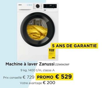 Promotions Machine a laver zanussi zz94943wf - Zanussi - Valide de 01/03/2024 à 31/03/2024 chez Molecule