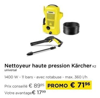 Promoties Nettoyeur haute pression karcher k2 universal - Kärcher - Geldig van 01/03/2024 tot 31/03/2024 bij Molecule