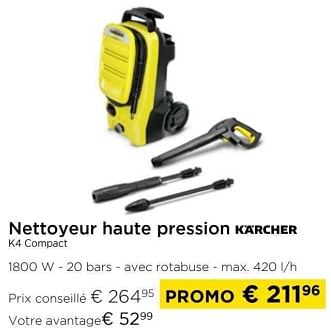 Promotions Nettoyeur haute pression karcher k4 compact - Kärcher - Valide de 01/03/2024 à 31/03/2024 chez Molecule