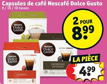 Promotions Capsules de cafe nescafe dolce gusto - Nescafe - Valide de 25/03/2024 à 07/04/2024 chez Kruidvat