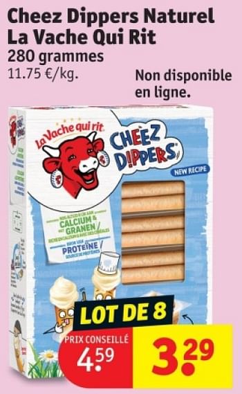 Promoties Cheez dippers naturel la vache qui rit - La Vache Qui Rit - Geldig van 25/03/2024 tot 07/04/2024 bij Kruidvat