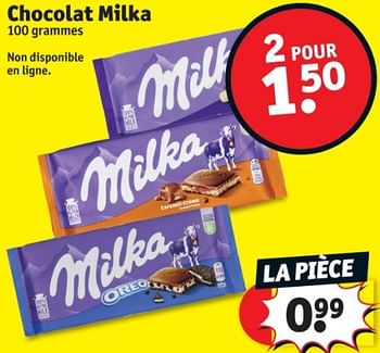 Promotions Chocolat milka - Milka - Valide de 25/03/2024 à 07/04/2024 chez Kruidvat