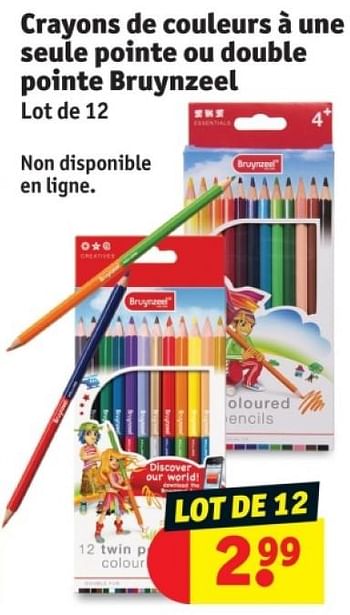 Promoties Crayons de couleurs a une seule pointe ou double pointe bruynzeel - Bruynzeel - Geldig van 25/03/2024 tot 07/04/2024 bij Kruidvat