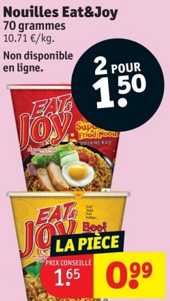 Promoties Nouilles eat+joy - Eat&Joy - Geldig van 25/03/2024 tot 07/04/2024 bij Kruidvat