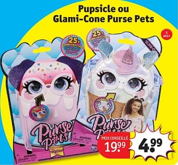 Promotions Pupsicle ou glami - cone purse pets - Produit maison - Kruidvat - Valide de 25/03/2024 à 07/04/2024 chez Kruidvat