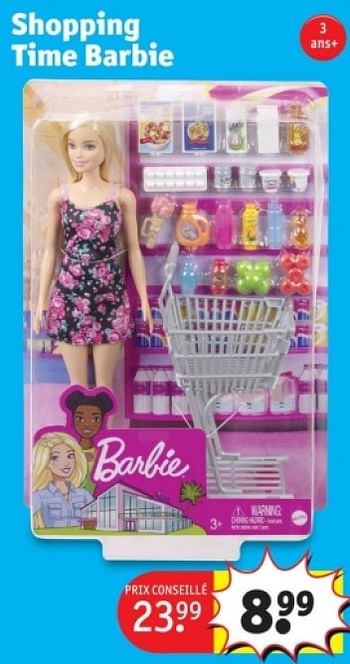 Promotions Shopping time barbie - Mattel - Valide de 25/03/2024 à 07/04/2024 chez Kruidvat