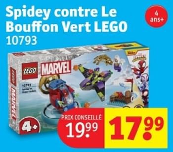 Promoties Spidey contre le bouffon vert lego 10793 - Lego - Geldig van 25/03/2024 tot 07/04/2024 bij Kruidvat