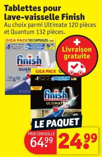 Promotions Tablettes pour lave-vaisselle finish - Finish - Valide de 25/03/2024 à 07/04/2024 chez Kruidvat