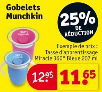 Promoties Tasse d apprentissage miracle 360° bleue - Munchkin - Geldig van 25/03/2024 tot 07/04/2024 bij Kruidvat