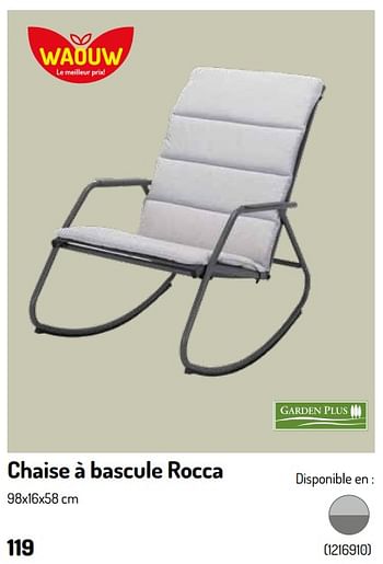 Promoties Chaise à bascule rocca - Garden Plus  - Geldig van 17/02/2024 tot 31/08/2024 bij Oh'Green