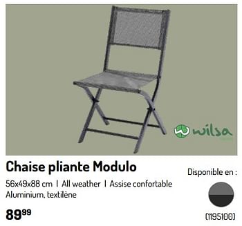 Promoties Chaise pliante modulo - Wilsa Garden - Geldig van 17/02/2024 tot 31/08/2024 bij Oh'Green