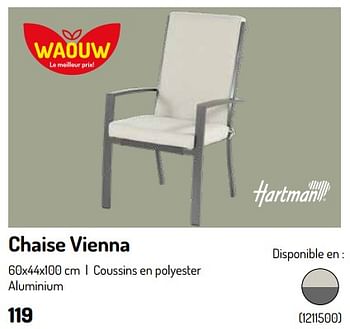 Promotions Chaise vienna - Hartman - Valide de 17/02/2024 à 31/08/2024 chez Oh'Green