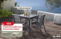 Promotions Table modulo 4-8 avec 4 fauteuils modulo - Wilsa Garden - Valide de 17/02/2024 à 31/08/2024 chez Oh'Green