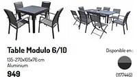 Promotions Table modulo 6-10 - Wilsa Garden - Valide de 17/02/2024 à 31/08/2024 chez Oh'Green