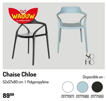 Promotions Chaise chloe - Soho - Valide de 17/02/2024 à 31/08/2024 chez Oh'Green