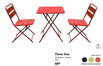 Promotions Chaise jane - Soho - Valide de 17/02/2024 à 31/08/2024 chez Oh'Green