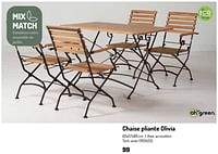 Promotions Chaise pliante olivia - Produit Maison - Oh'Green - Valide de 17/02/2024 à 31/08/2024 chez Oh'Green