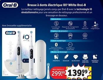 Promotions Brosse a dents électrique i07 white oral-b - Oral-B - Valide de 25/03/2024 à 07/04/2024 chez Kruidvat