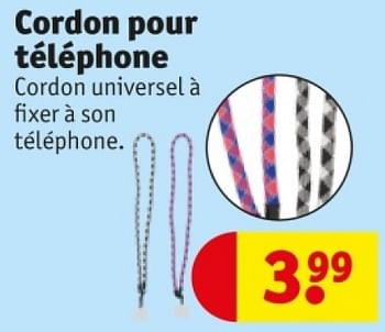 Promoties Cordon pour téléphone - Huismerk - Kruidvat - Geldig van 25/03/2024 tot 07/04/2024 bij Kruidvat