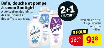 Promoties Gel douche sensitive - Sunlight - Geldig van 25/03/2024 tot 07/04/2024 bij Kruidvat