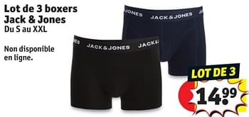 Promoties Lot de 3 boxers jack + jones - Jack & Jones - Geldig van 25/03/2024 tot 07/04/2024 bij Kruidvat