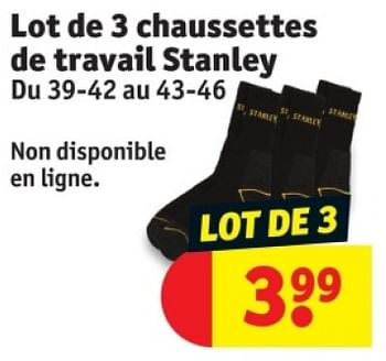 Promotions Lot de 3 cy chaussettes de travail stanley - Produit maison - Kruidvat - Valide de 25/03/2024 à 07/04/2024 chez Kruidvat