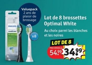 Promotions Lotde 8 brossettes optimal white - Philips - Valide de 25/03/2024 à 07/04/2024 chez Kruidvat