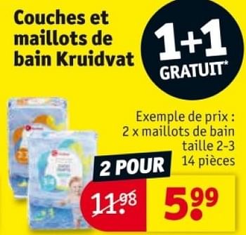 Promoties Maillots de bain taille 2-3 - Huismerk - Kruidvat - Geldig van 25/03/2024 tot 07/04/2024 bij Kruidvat