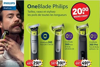 Promotions Philips oneblade 360 face qp2734 20 - Philips - Valide de 25/03/2024 à 07/04/2024 chez Kruidvat
