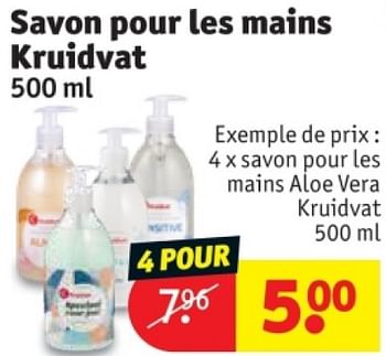 Promotions Savon pour les mains aloe vera kruidvat - Produit maison - Kruidvat - Valide de 25/03/2024 à 07/04/2024 chez Kruidvat