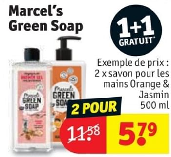 Promoties Savon pour les mains orange + jasmin - Marcel's Green Soap - Geldig van 25/03/2024 tot 07/04/2024 bij Kruidvat