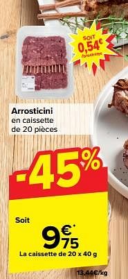 Promoties Arrosticini - Huismerk - Carrefour  - Geldig van 27/03/2024 tot 02/04/2024 bij Carrefour