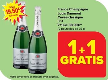 Promoties France champagne louis daumont cuvée classique brut - Champagne - Geldig van 27/03/2024 tot 02/04/2024 bij Carrefour