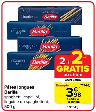 Promoties Spaghetti - Barilla - Geldig van 27/03/2024 tot 02/04/2024 bij Carrefour