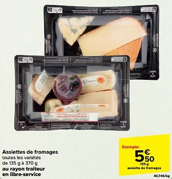 Promoties Assiette de fromages - Huismerk - Carrefour  - Geldig van 27/03/2024 tot 02/04/2024 bij Carrefour