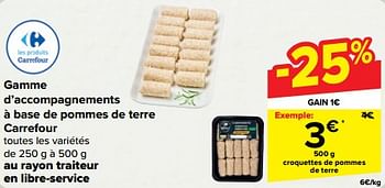 Promoties Croquettes de pommes de terre - Huismerk - Carrefour  - Geldig van 27/03/2024 tot 02/04/2024 bij Carrefour