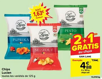 Promoties Chips lucien - Les Chips de Lucien - Geldig van 27/03/2024 tot 02/04/2024 bij Carrefour