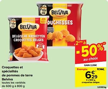 Promotions Croquettes belges - Belviva - Valide de 27/03/2024 à 02/04/2024 chez Carrefour