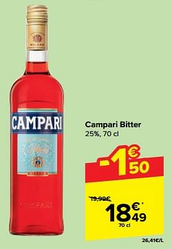 Promoties Campari bitter - Campari - Geldig van 27/03/2024 tot 02/04/2024 bij Carrefour