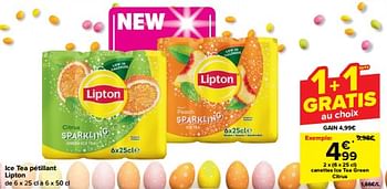Promotions Canettes ice tea green citrus - Lipton - Valide de 27/03/2024 à 02/04/2024 chez Carrefour
