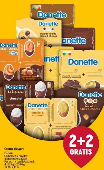 Promotions Crème dessert danette vanille-caramel - Danone - Valide de 28/03/2024 à 03/04/2024 chez Delhaize