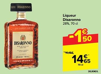 Promoties Liqueur disaronno - Disaronno - Geldig van 27/03/2024 tot 02/04/2024 bij Carrefour