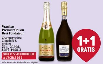 Promotions Vranken premier cru ou brut fondateur - Champagne - Valide de 28/03/2024 à 03/04/2024 chez Delhaize