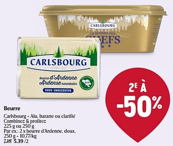 Promoties Beurre d`ardenne, doux - Carlsbourg - Geldig van 28/03/2024 tot 03/04/2024 bij Delhaize